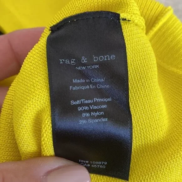 NWOT Rag & Bone Raylee Cropped Stretch Knit Tank Top Yellow - Picture 12 of 13
